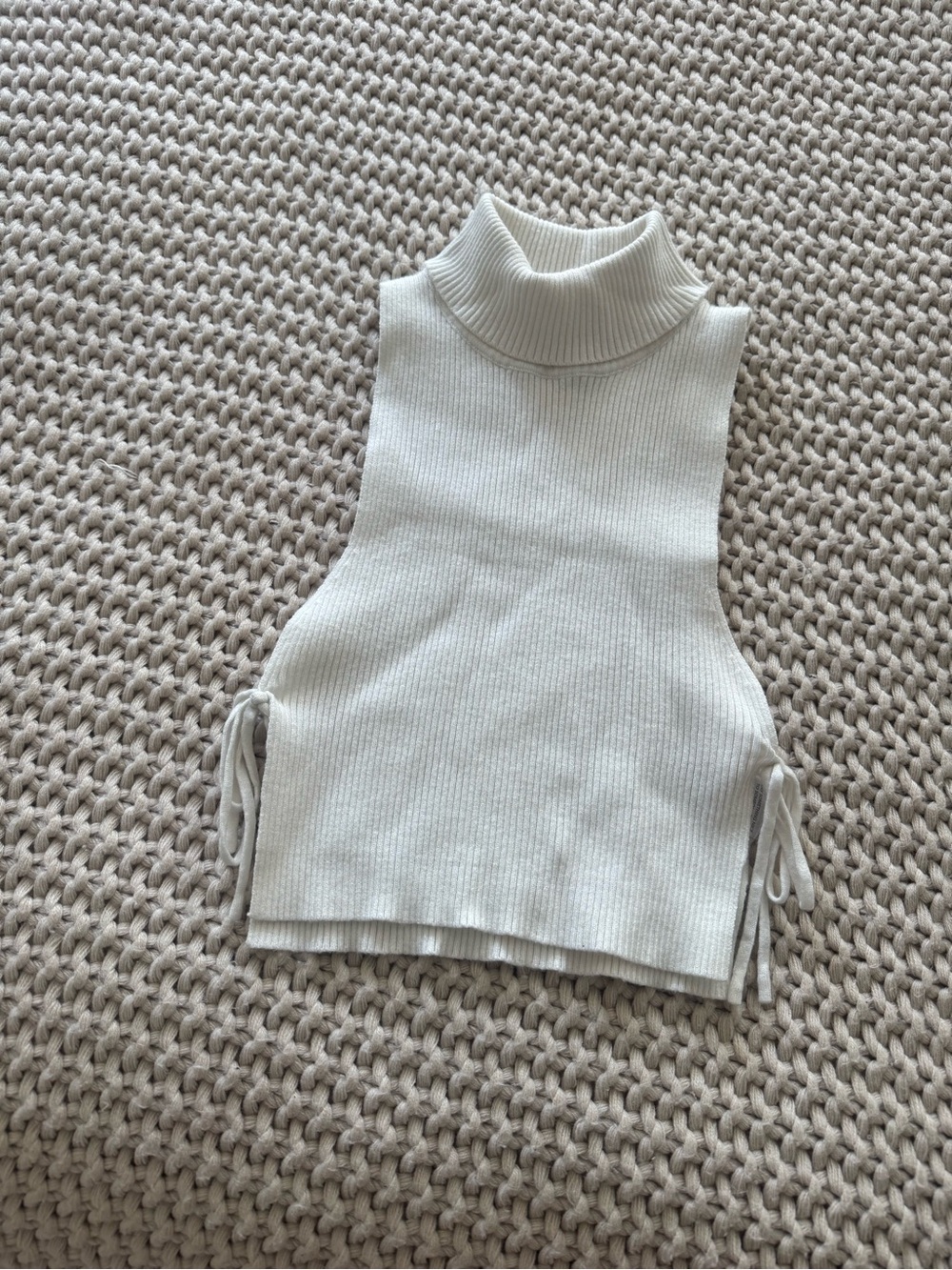 Edikted Turtleneck Knit Top in Light Cream